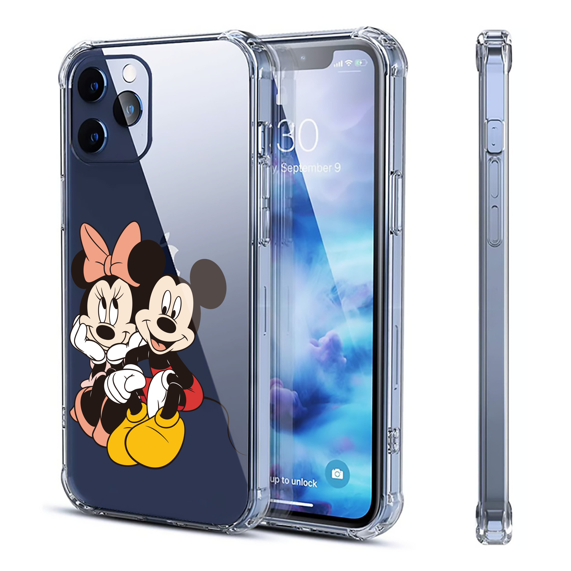 （画像用） ミッキーマウス Mickey Mouse 【iPhone 12シリーズ対応】透明スマホケース（クリアソフトケース）